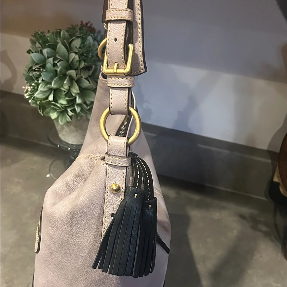 Dooney & Bourke Tan and Black Color block Sophie Hobo Bag